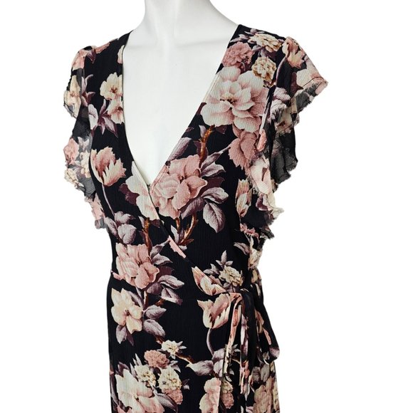 PAIGE Maxi Floral Dress Size M Wedding Guest, Wrap Dress - Picture 3 of 12